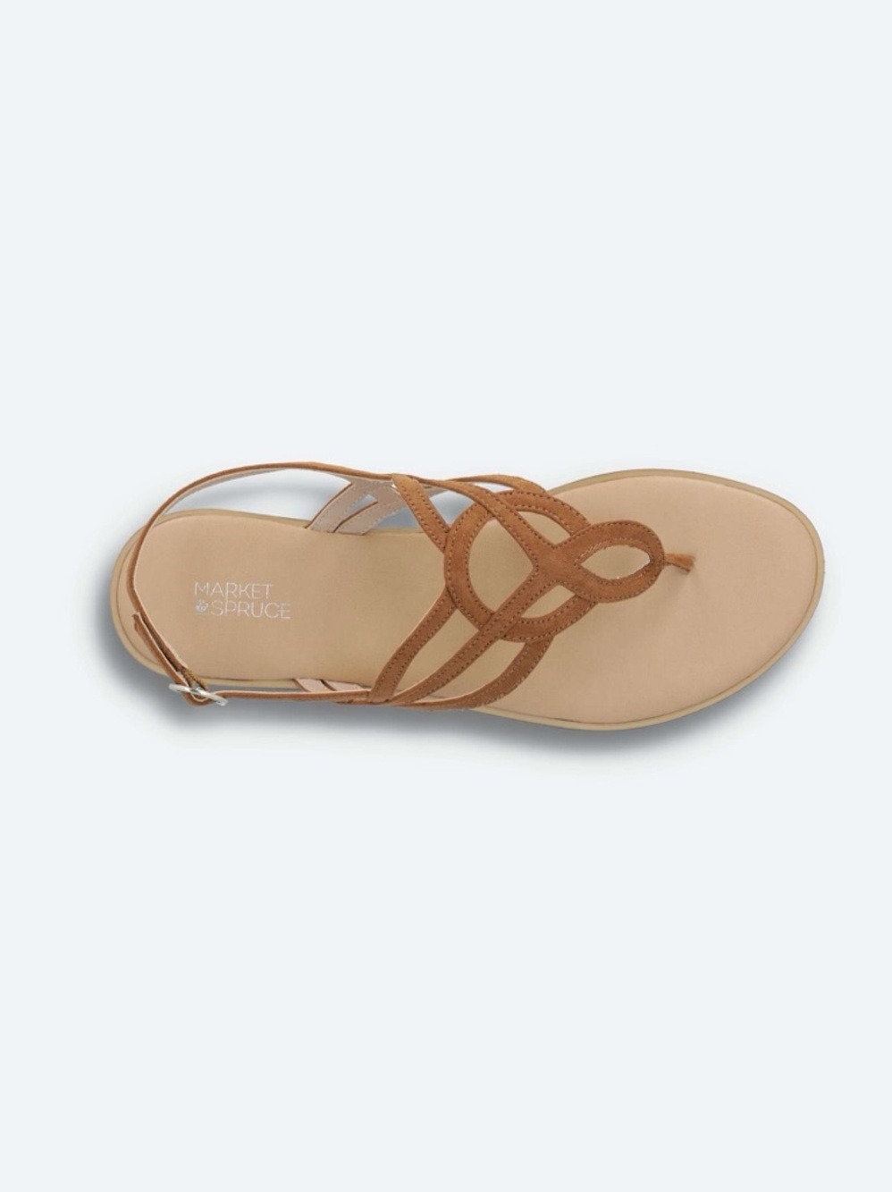 Market & Spruce Irene Tan Strappy Sandals Stitch Fix Thong Flat Size 7.5 - Picture 2 of 12